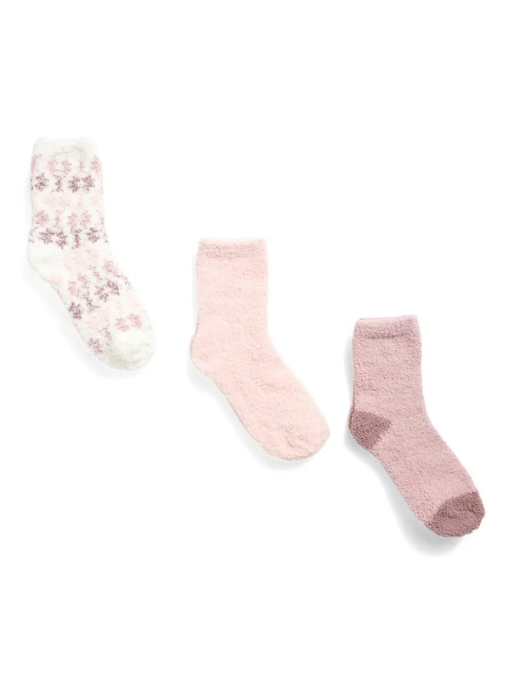 NWT - Cuddl Duds Plushfill Lounge Socks - 3 Pk - Snowflakes